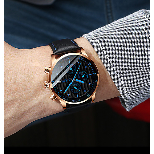 

Men's Dress Watch Analog Quartz Sporty Stylish Noctilucent Large Dial / One Year / Leather