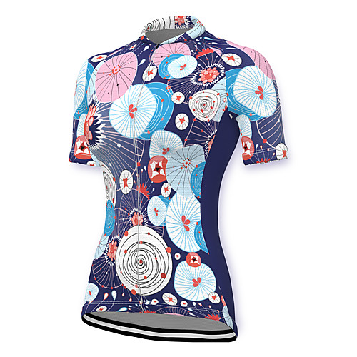 

21Grams Women's Short Sleeve Cycling Jersey Spandex Purple Floral Botanical Bike Top Mountain Bike MTB Road Bike Cycling Breathable Sports Clothing Apparel / Stretchy / Athleisure