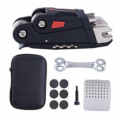 

namucuo bike repair tool kit - bicycle repair tool kit set with multi-function bike tool, bike chain tool, bone wrench, tire tool bike portable tool bag. 6 month warranty