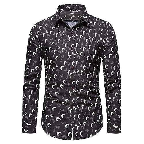 

Men's Shirt Graphic Long Sleeve Daily Tops White Black