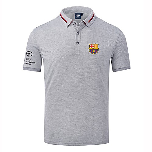 

Men's Polo Other Prints Flag Letter Print Short Sleeve Daily Tops Cotton Simple Casual White Black Red