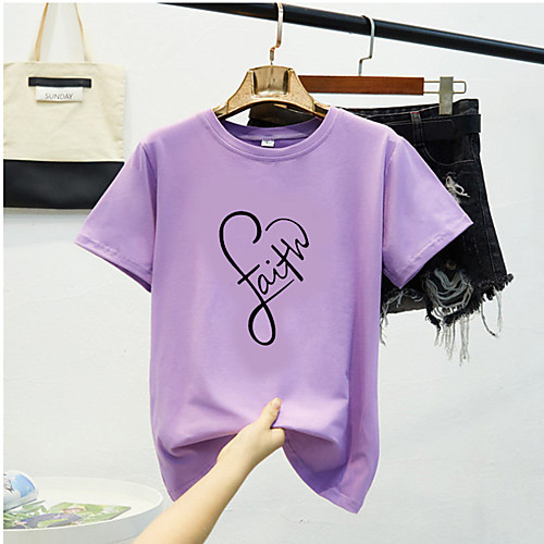 

women's cross faith t-shirt casual short sleeve and long sleeve letter printed summer cute graphic tee tops