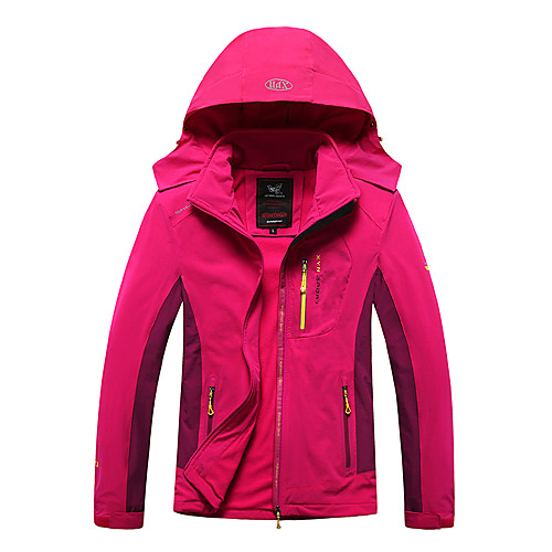 

Women's Hiking Softshell Jacket Hiking Windbreaker Hiking Fleece Jacket Winter Outdoor Patchwork Thermal Warm Lightweight Breathable Quick Dry Hoodie Winter Jacket Top Ski / Snowboard Fishing Climbing