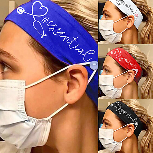 

2 pcs Creative New European And American Stretch Milk Silk Anti-leakage Stethoscope Pattern Wide Brim Headband Nurse Headband