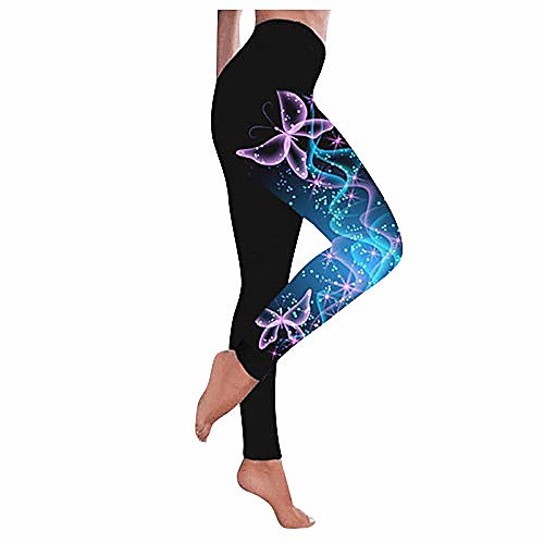 

mteng womens fashion printed yoga pants high waisted stretch skinny leggings pant(blue-d,4x-large)