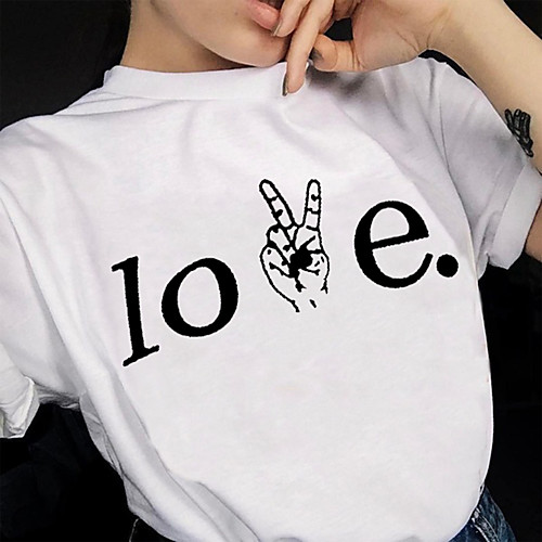 

Women's Tee / T-shirt Pure Color Crew Neck Letter Printed Sport Athleisure T Shirt Top Short Sleeves Breathable Soft Comfortable Everyday Use Street Casual Daily Outdoor