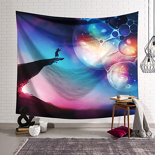 

Wall Tapestry Art Decor Blanket Curtain Hanging Home Bedroom Living Room Polyester Colourful Starry Sky