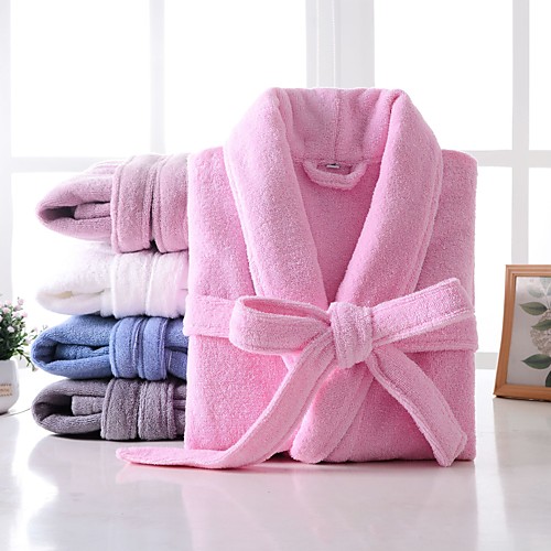 

Superior Quality Bath Robe, Solid Colored Pure Cotton Bedroom / Bathroom 1 pcs