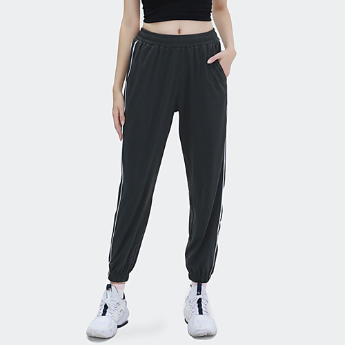 

Women's Joggers Jogger Pants Athletic Pants / Trousers Bottoms Pocket Spandex Winter Fitness Gym Workout Performance Running Training Breathable Soft Sweat wicking Normal Sport Stripes White Black