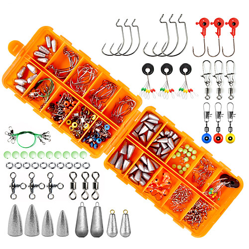 

226 pcs Fishing Hooks Fishing Snaps & Swivels Fishing Beads Fishing Line Sinker Slides Plastic Metal Easy to Carry Easy to Use Sea Fishing Other