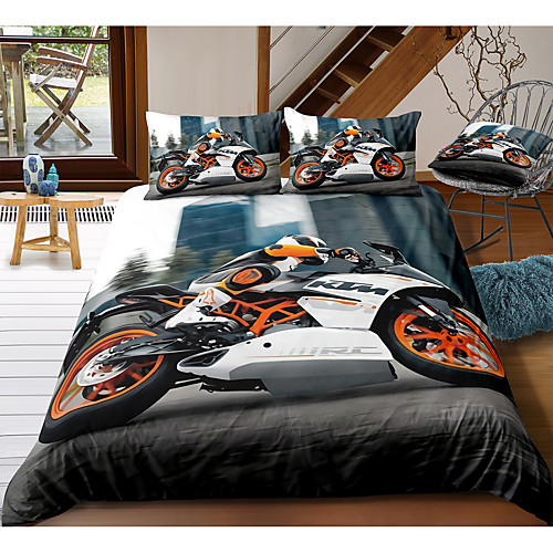 

Moto 3-Piece Duvet Cover Set Hotel Bedding Sets Comforter Cover with Soft Lightweight Microfiber, Include 1 Duvet Cover, 2 Pillowcases for Double/Queen/King(1 Pillowcase for Twin/Single)