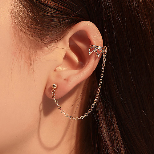 

Women's Ear Clips Single Earring Heart Sweet Heart Simple Elegant Fashion Classic Sweet Earrings Jewelry Gold / Silver For Party Evening Street Date Beach 1pc