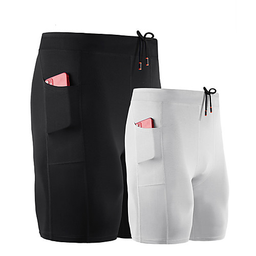 

Men's Running Shorts Running Tight Shorts Athletic Shorts Bottoms Side Pockets Drawstring Spandex Fitness Gym Workout Running Jogging Exercise Breathable Quick Dry Moisture Wicking Sport Solid Colored