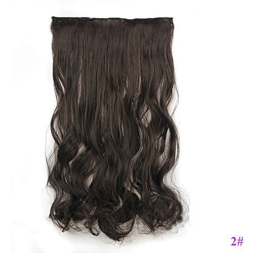 

24 16 colors long wavy high temperature fiber synthetic clip in hair extensions for women #2 24inches