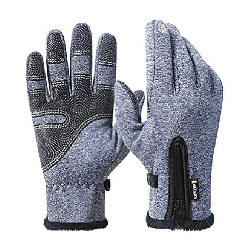 

winter gloves for men women touch screen gloves windproof cold weather warm gloves for cycling running driving outdoor recreation (blue, xxl)