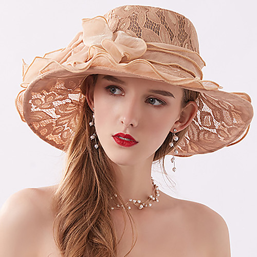 

Vintage Style Elegant Tulle / Lace Hats / Headwear / Straw Hats with Faux Pearl / Lace / Appliques 1 Piece Casual / Holiday Headpiece