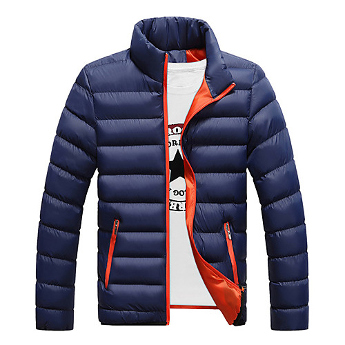 

winter down jacket men's cotton jacket stand thicken warm down jacket windbreaker waterproof jacket dark blue