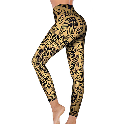 

21Grams Women's High Waist Yoga Pants Cropped Leggings Tummy Control Butt Lift Breathable Khaki Fitness Gym Workout Running Winter Sports Activewear High Elasticity
