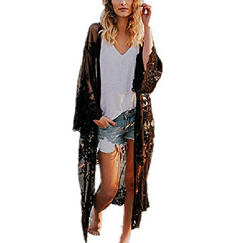 

women's bathing suit kimono beach cover up lace crochet pool swimwear