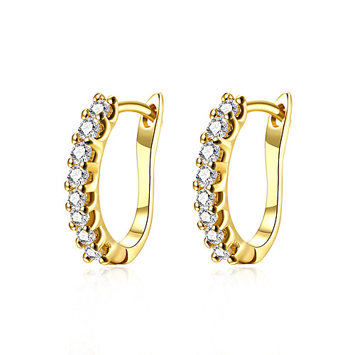 

Women's Cubic Zirconia Earrings Geometrical Fashion Stylish Gold Plated Earrings Jewelry Gold For Anniversary Party Evening Birthday Festival 1 Pair