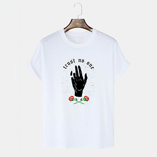 

Men's Unisex T shirt Hot Stamping Graphic Prints Hand Letter Plus Size Print Short Sleeve Daily Tops 100% Cotton Basic Casual White Black Blushing Pink