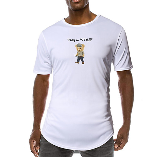 

Men's Unisex T shirt Hot Stamping Graphic Prints Bear Plus Size Print Short Sleeve Daily Tops Casual Fashion White Wine Army Green