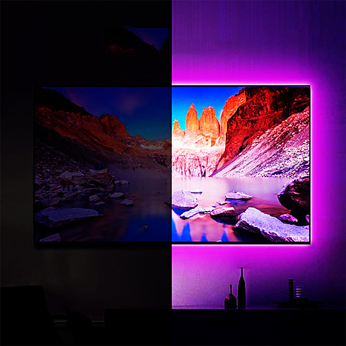 

LED Strip Lights WiFi Strip Lights 2M RGB Dimmable Tiktok Lights Intelligent Dimming Control TV Led Backlight Flexible Light Strip 60 x 5050 SMD 5V USB Interface