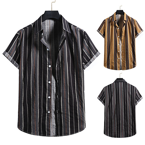

Men's Shirt 3D Print Graphic Prints Print Short Sleeve Vacation Tops Black Yellow