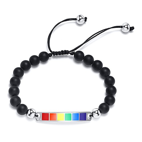 

Bead Bracelet Beads Rainbow Simple Stone Bracelet Jewelry White / Black For Gift