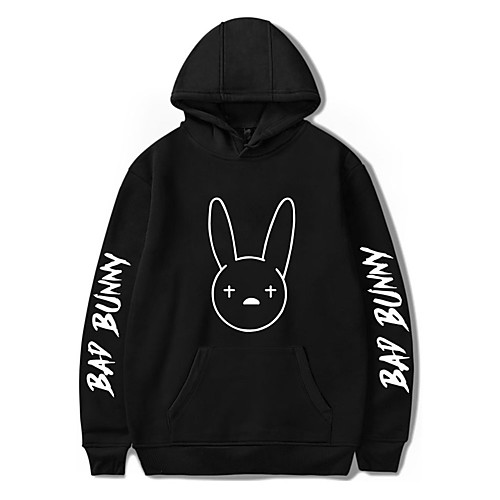 

Inspired by bad bunny Cosplay Cosplay Costume Hoodie Polyester / Cotton Blend Rabbit / Bunny Printing Hoodie For Men's / Women's