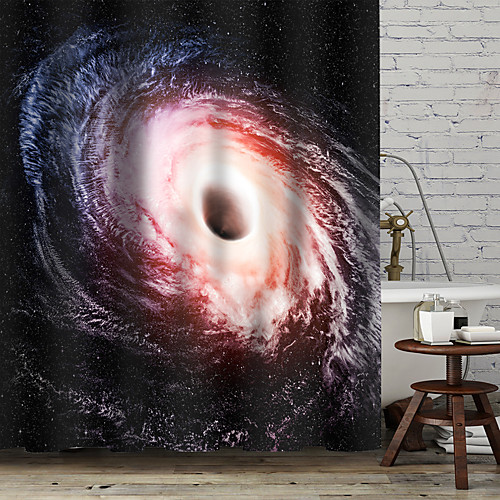 

Shower Curtains with Hooks Rustic Cosmic Black Hole Scenery Polyester Novelty Fabric Waterproof Shower Curtain for Bathroom