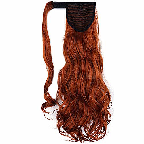 

leisr00y 18 inch synthetic fiber clip in wavy curly ponytail wig hightlight hair extension hairpiece for girl lady women party cosplay wedding dating 119# 30b