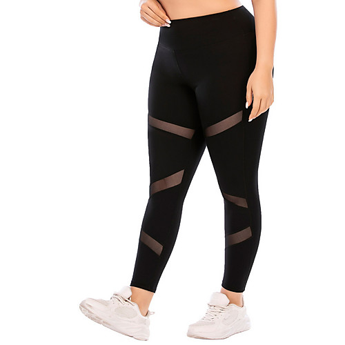 

Women's Plus Size Print Sporty Yoga Ankle-Length Leggings Black
