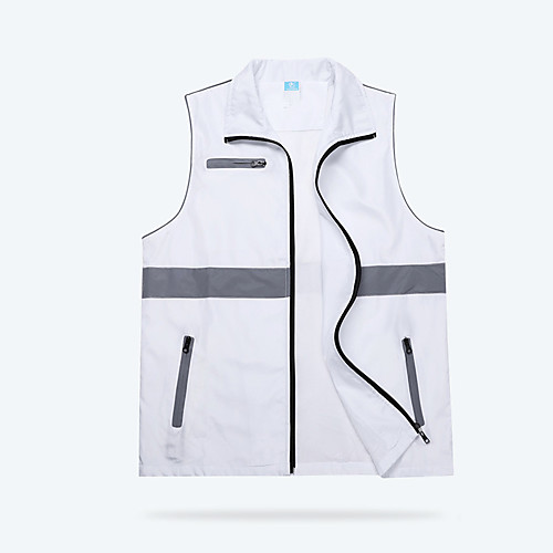 

Women's Men's Hunting Gilet Outdoor Ventilation Wearable Reflective Strips Comfortable Summer Solid Colored Nylon Polyester White Yellow Red