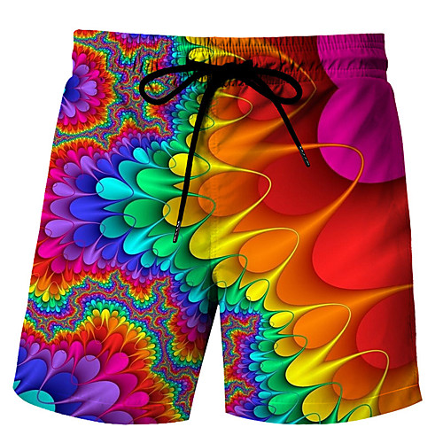 

Men's Swim Shorts Swim Trunks Board Shorts Breathable Quick Dry Drawstring - Swimming Surfing Water Sports Optical Illusion Summer