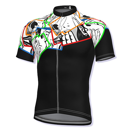 

21Grams Men's Short Sleeve Cycling Jersey Spandex Black Bike Top Mountain Bike MTB Road Bike Cycling Breathable Quick Dry Sports Clothing Apparel / Athleisure