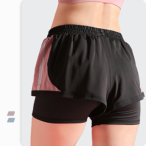 

Women's Running Shorts Athletic Shorts Bottoms 2 in 1 Liner Fitness Gym Workout Running Exercise Breathable Quick Dry Moisture Wicking Sport Purple Blue / Micro-elastic / Athleisure