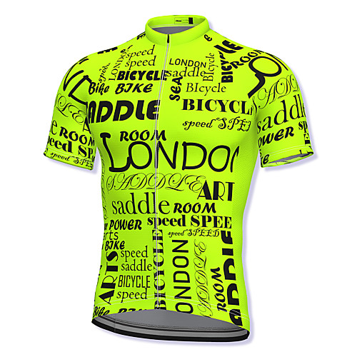 

21Grams Men's Short Sleeve Cycling Jersey Spandex Green Bike Top Mountain Bike MTB Road Bike Cycling Breathable Quick Dry Sports Clothing Apparel / Athleisure