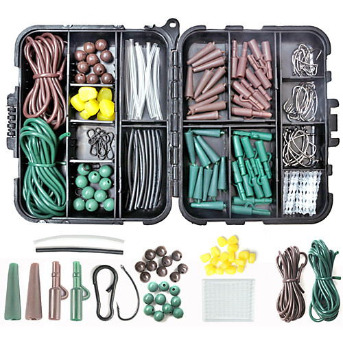 

152 pcs Fishing Hooks Fishing Beads Fishing Accessories Set Plastic Steel Easy to Carry Easy to Use Carp Fishing