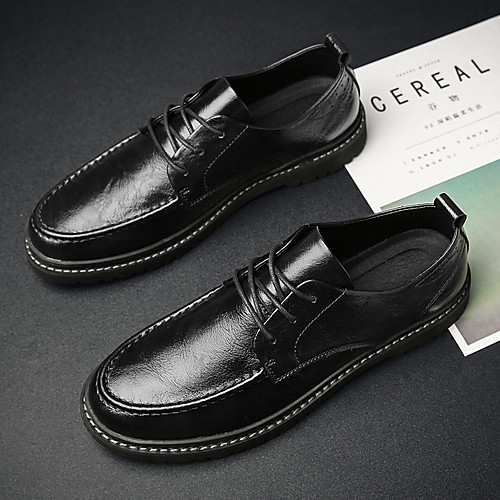 

Men's Loafers & Slip-Ons Casual Outdoor Office & Career Walking Shoes PU Breathable Non-slipping Wear Proof Dark Brown Black Brown Spring