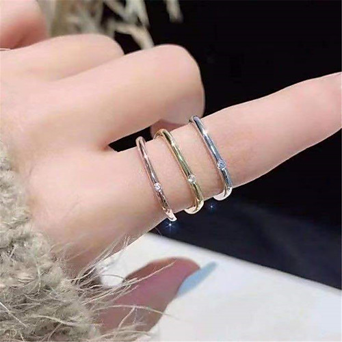 

Ring Cubic Zirconia Geometrical Rose Gold Gold Silver Rhinestone Alloy Stylish Simple Korean 1pc 5 6 7 8 9 / Women's