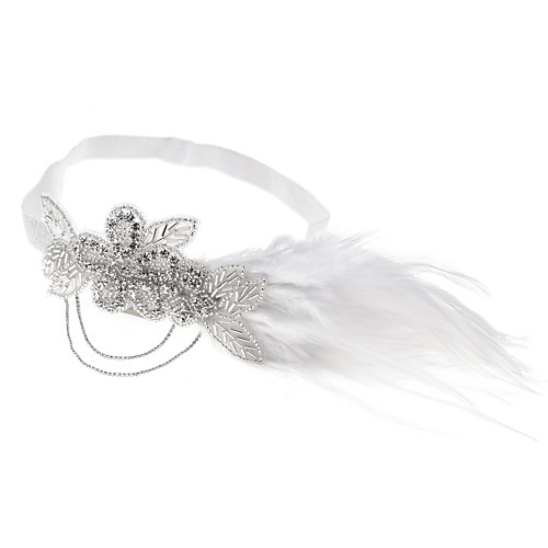 

Crystal Glam Crystal Headpiece with Feather / Chain 1 Piece Special Occasion / Party / Evening Headpiece