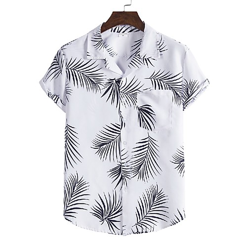 

Men's Shirt 3D Print Graphic Prints Print Short Sleeve Vacation Tops White
