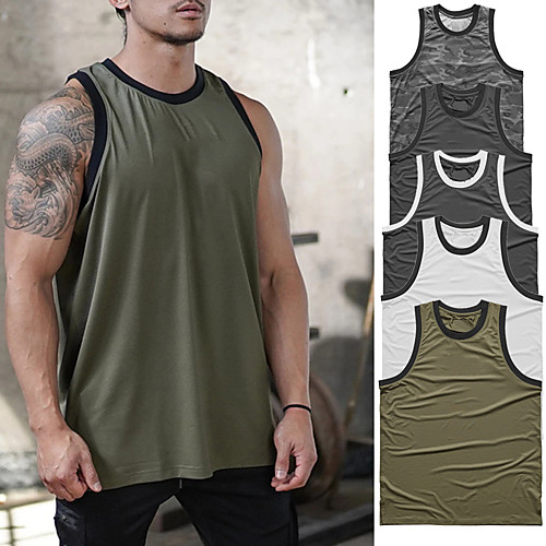 

Men's Sleeveless Workout Tank Top Running Tank Top Running Singlet Vest / Gilet Athleisure Breathable Quick Dry Moisture Wicking Fitness Gym Workout Running Jogging Exercise Sportswear Solid Colored