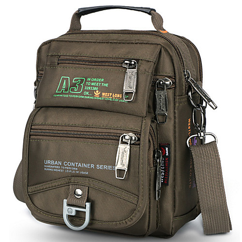 

Men's Bags Nylon Crossbody Bag Zipper Solid Color Daily Outdoor 2021 MessengerBag Black Army Green