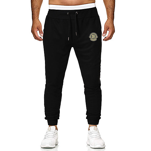 

Men's Casual / Sporty Sweatpants Outdoor Sports Daily Sports Pants Pants Graphic Full Length Drawstring Pocket Print Black Light Grey Dark Gray