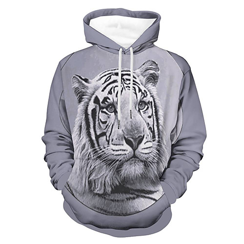 

Men's Pullover Hoodie Sweatshirt 3D Cartoon Animal Print Daily Holiday 3D Print 3D Print Hoodies Sweatshirts Gray