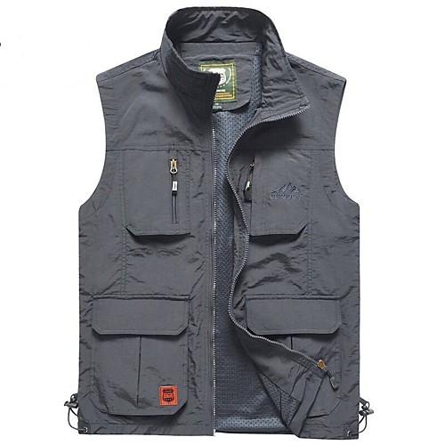 

Men's Fishing Vest Lightweight Breathable Quick Dry Vest / Gilet Outdoor Camping & Hiking Fishing / Short Sleeves / Micro-elastic / Solid Colored