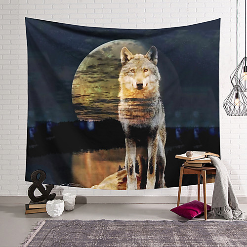 

Wall Tapestry Art Decor Blanket Curtain Hanging Home Bedroom Living Room Wolf Modern Animal