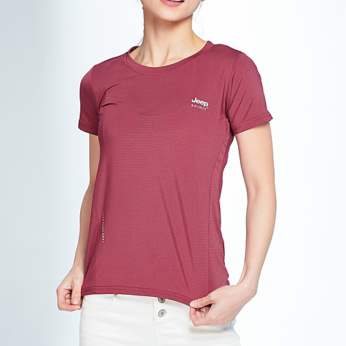 

Women's T shirt Hiking Tee shirt Short Sleeve Crew Neck Tee Tshirt Top Outdoor Lightweight Breathable Quick Dry Ultra Light (UL) Autumn / Fall Spring POLY Chinlon Solid Color Dark Grey Black Burgundy